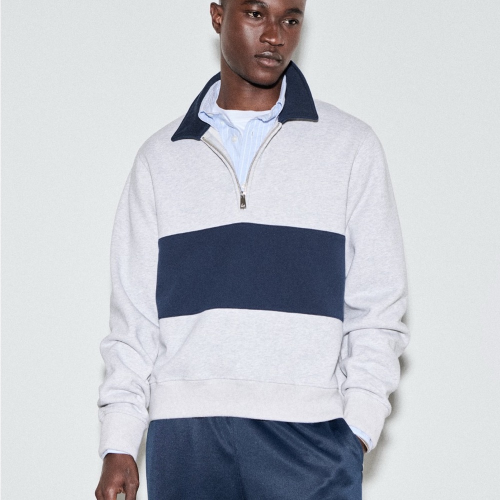 Men’s Abercrombie Essential Cropped Half-Zip Sweatshirt NWT
